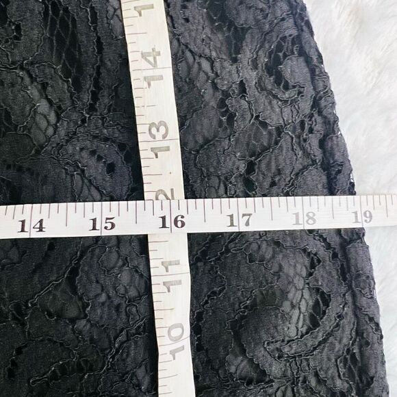 J. Crew Black Sleeveless Surplice Floral Leavers Lace Sara Mini Dress Size 4 - Picture 8 of 9